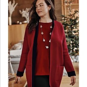 J. Jill Open Front Reversible Cardigan Sweater